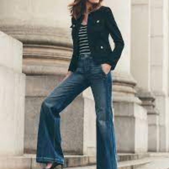 White House Black Market Denim - WHBM Extra High-Rise Denim Wide Leg Trouser Jeans NWT 18